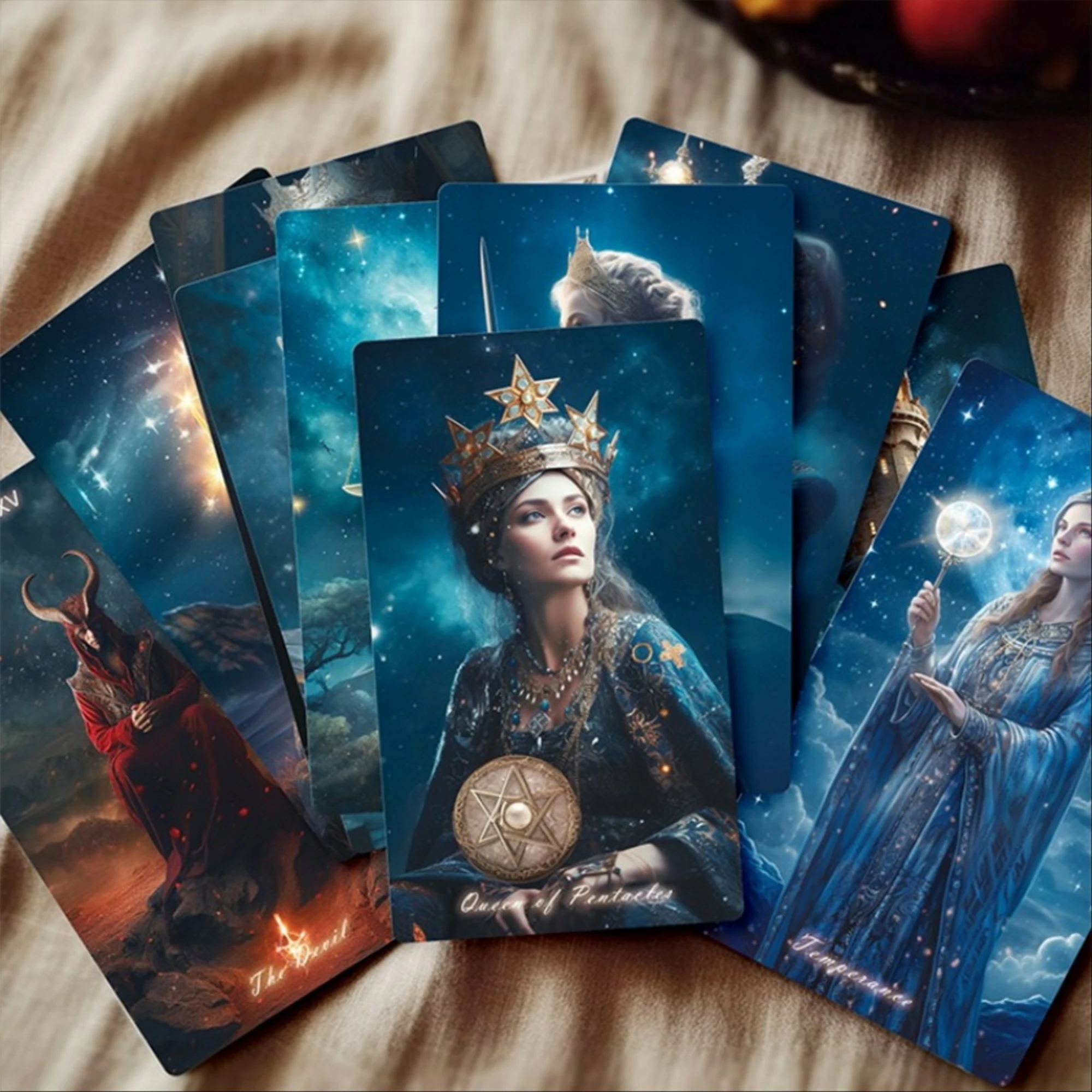 New Original Genuine Professional Starry Sky Tarot Cards Rider Waite English Spanish Russian Oracles Deck 78 Beginner Women Gift