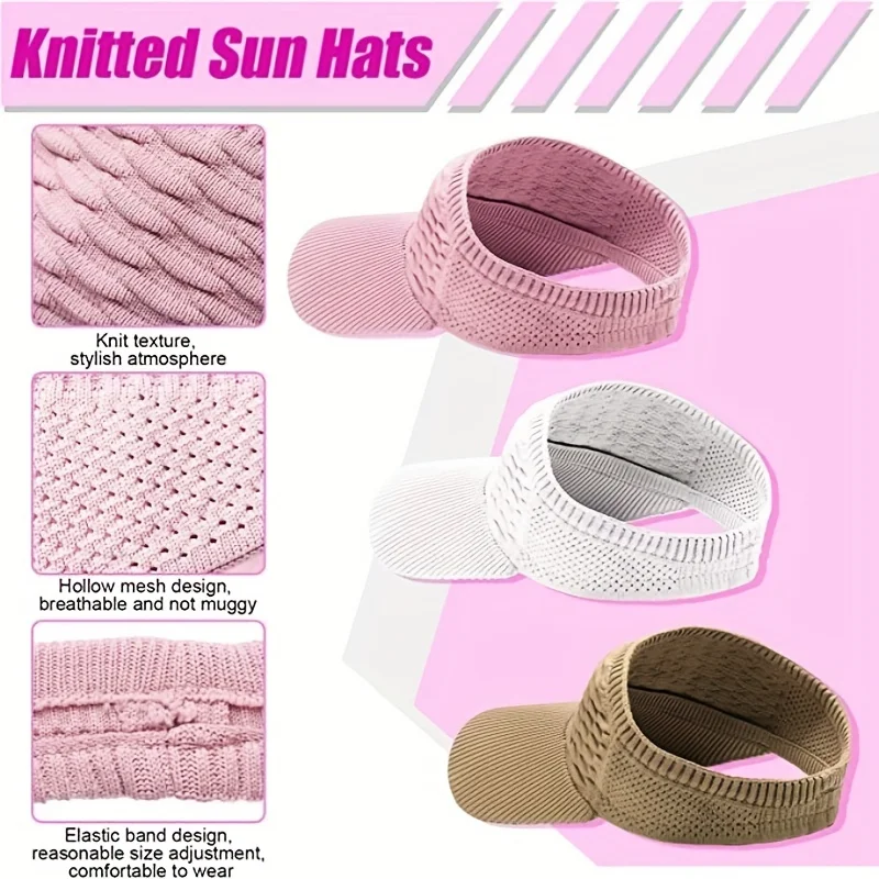 Close-Fitting Breathable Sun Visor Is Comfortable, Solid Color, Buckle Closure And Three-Dimensional Pattern