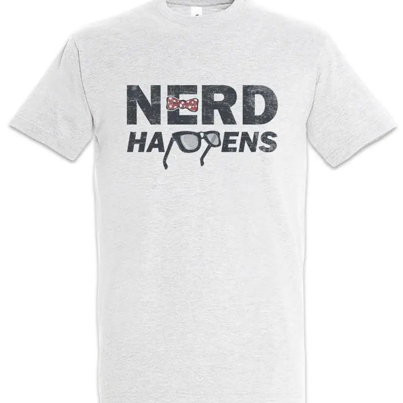 Nerd Happens T Shirt Geek Owl Glasses Smart Gamer Computer Science Fun