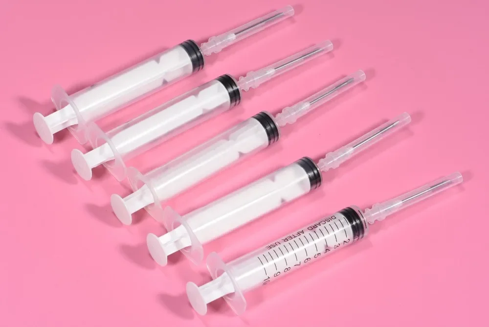 Plastic Syringes Syringe With Needle Tips For Glue Ink Refilling Dispensing Adhesives Grease 10sets 10ml