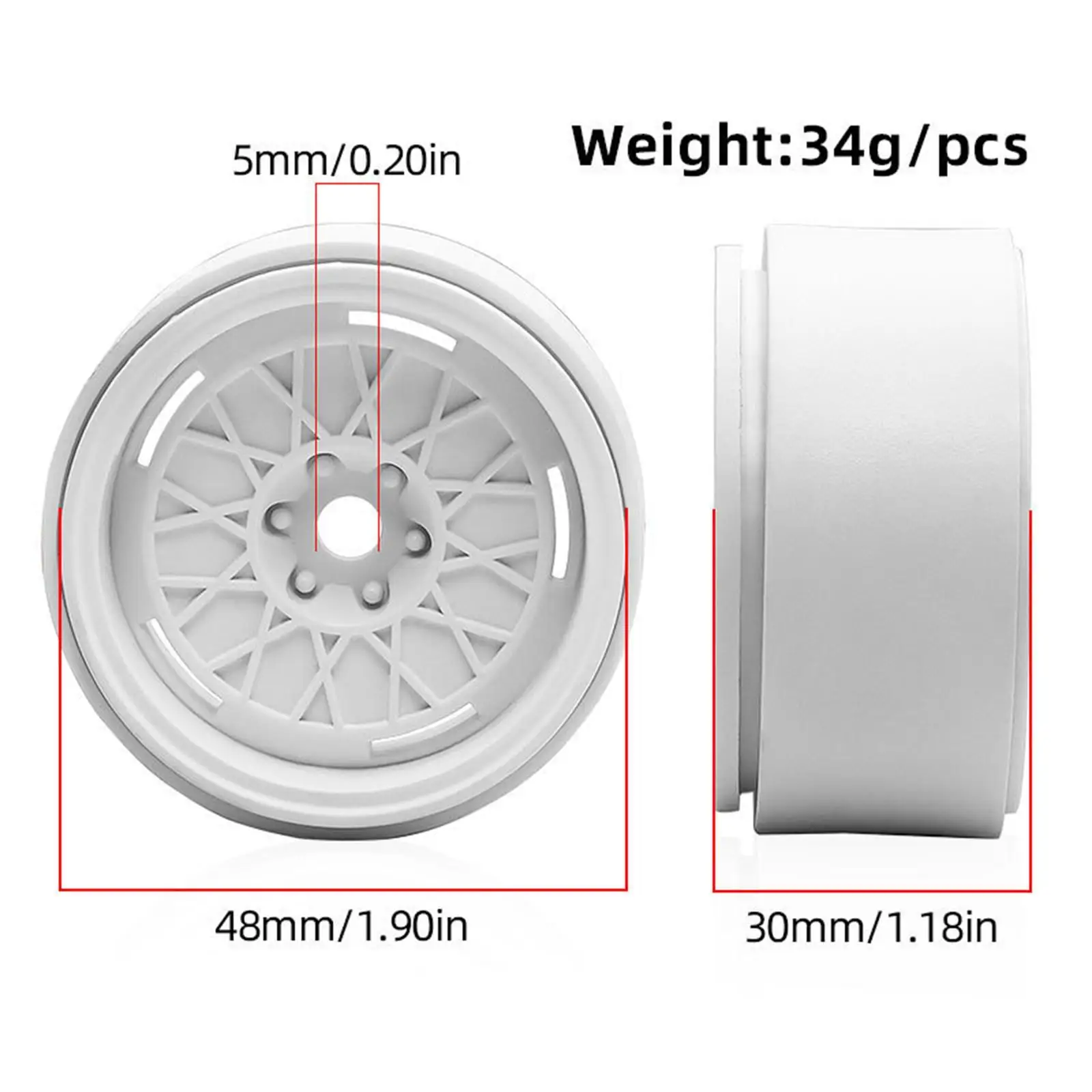 4 ชิ้นล้อขอบล้ออุปกรณ์เสริมประสิทธิภาพสูงสำหรับ 1:10 1:12 RC,รถคลาน, รีโมทคอนโทรลรถครอว์เลอร์,ของเล่น
