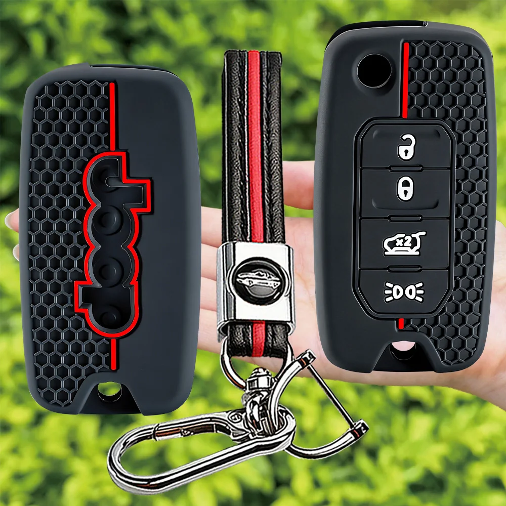 2026 Silicone Car Remote Key Case Fob for Jeep Cherokee Compass S Renegade Grand Commander Dodge Journey Challenger Jcuv Charger