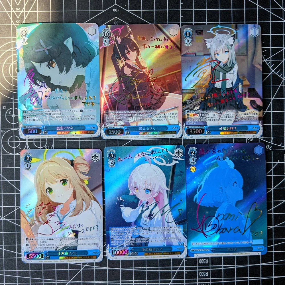 17Pcs/set WS Collection Card Azur Lane Signature Card Bronzing Refractive Color Rainbow Flash Hayase Yuka Takanashi Hoshino Gift