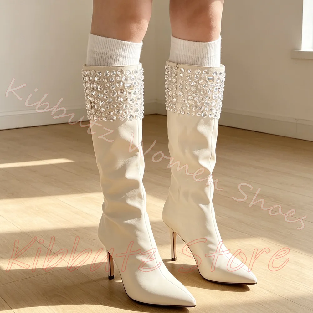 Strassbesetzter kniehoher Stie – Women'S Fashion Leather Boots Bewertung und Preis