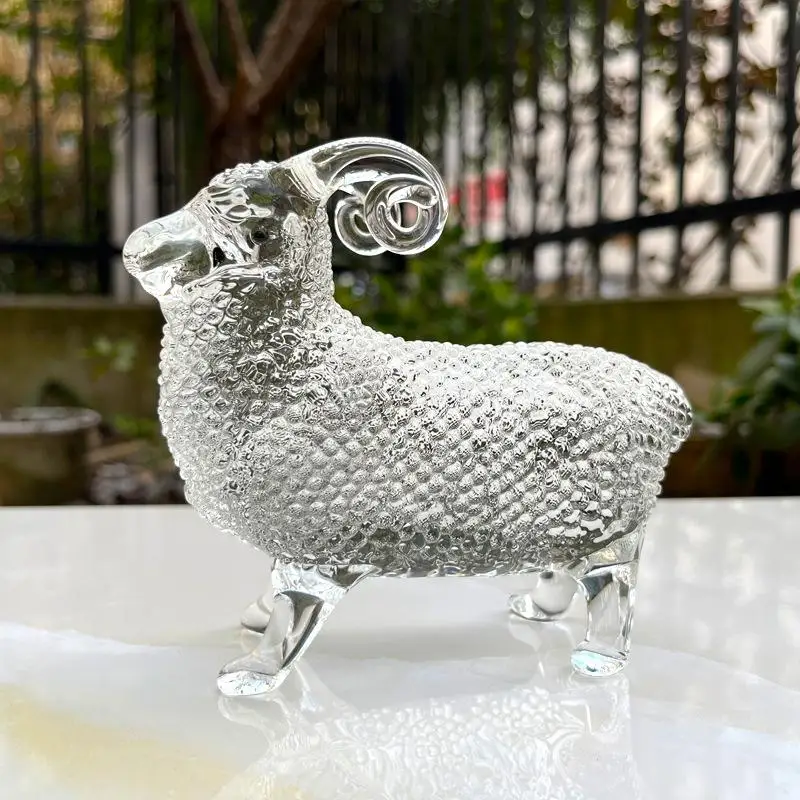 Kristall-Schaffigur 2027 Tierkreiszeichen Schaf-Statue Hochwertiges Klares Harz-Ornament für Schreibtisch, Regal, Heimdekoration, Einweihungsgeschenk – Detail 5