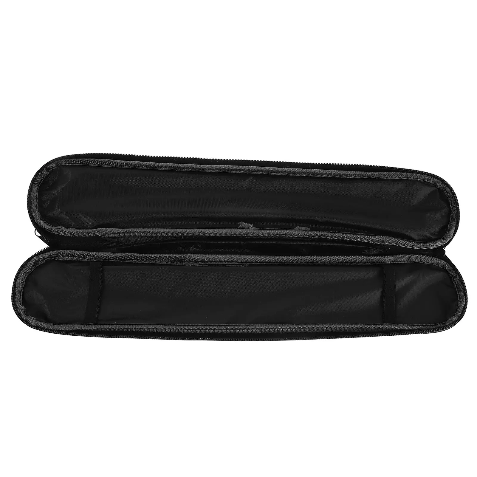 Water-Resistant Flute Case Cover Bag with Side Zipper Dual Flute Storage Padded Dividers PU Travel Instrument Protection