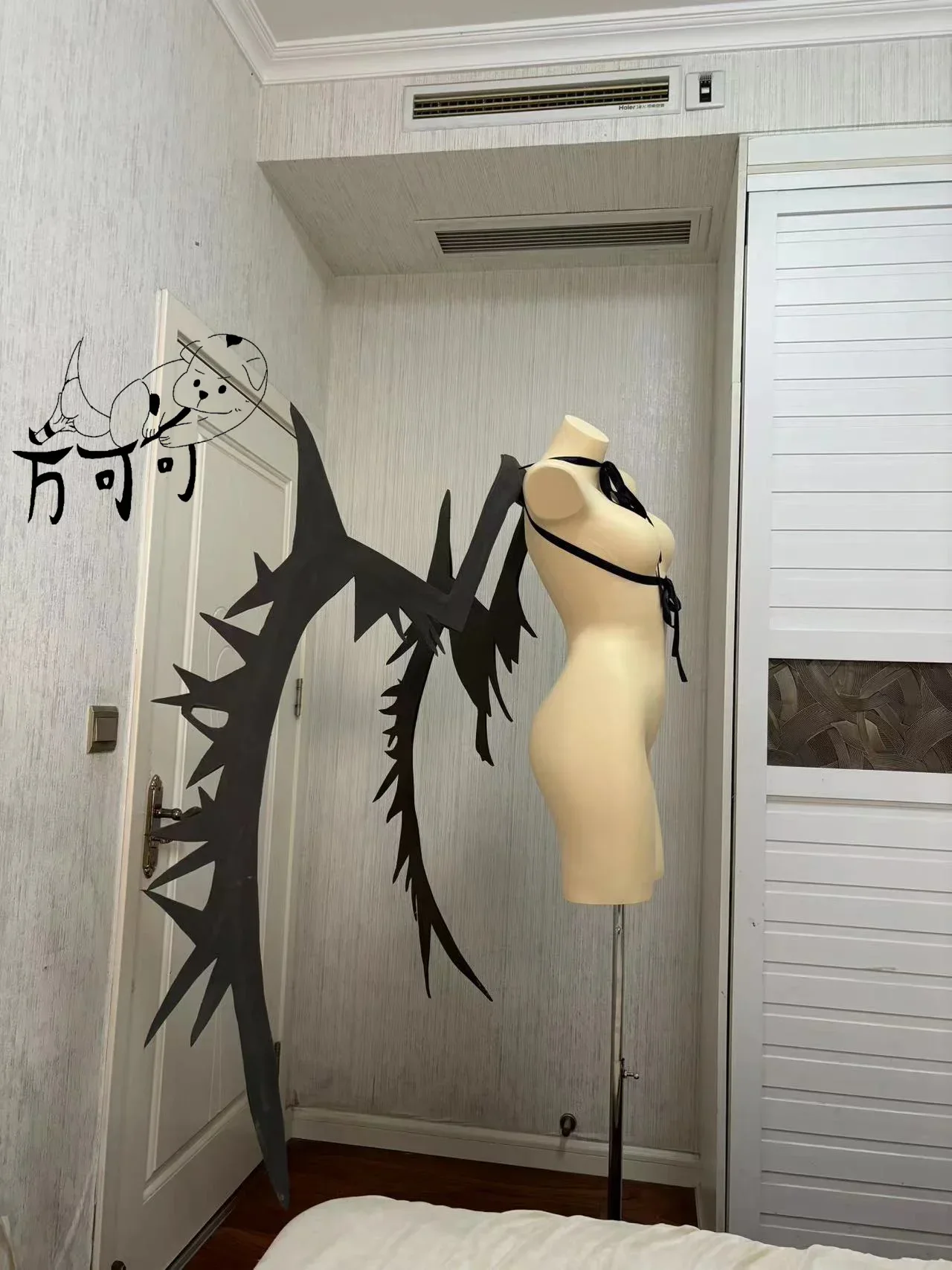 

Kenzaki Tsurugi Wing Game Blue Archive Devil Wings EVA Self Designed Black Wings Cosplay Props Performance Costumes