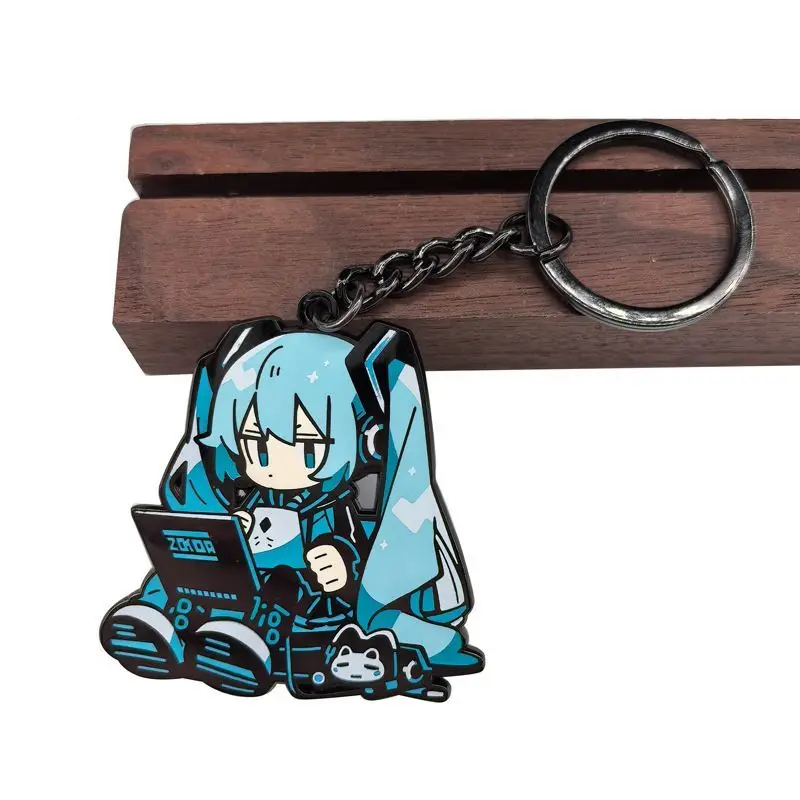 hatsune miku mini cute metal key chain animation 2D peripheral book packaging ornament pendant girl children's birthday gift