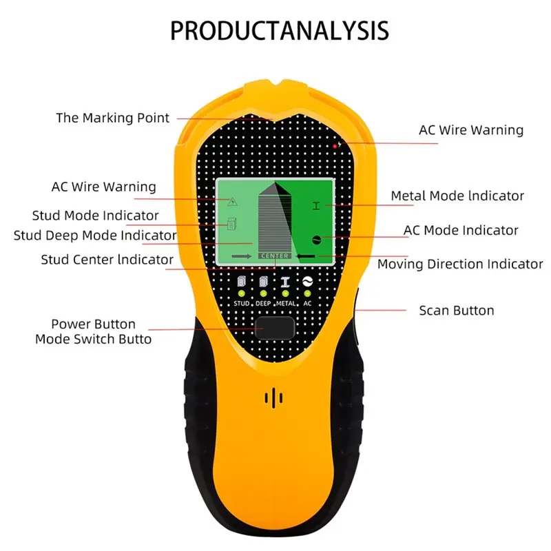 【BRILLIANT 】LCD Display Metal Detector 4 In 1 Multifunctional Wall Detector 4 In 1 Wall Detector For Decoration