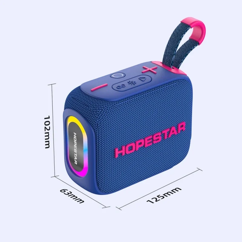 HOPESTAR-H66 다채로운 LED 조명과 휴대용 무선 시끄러운 소리 작은 스피커 다기능 야외 파티 블루투스 스피커