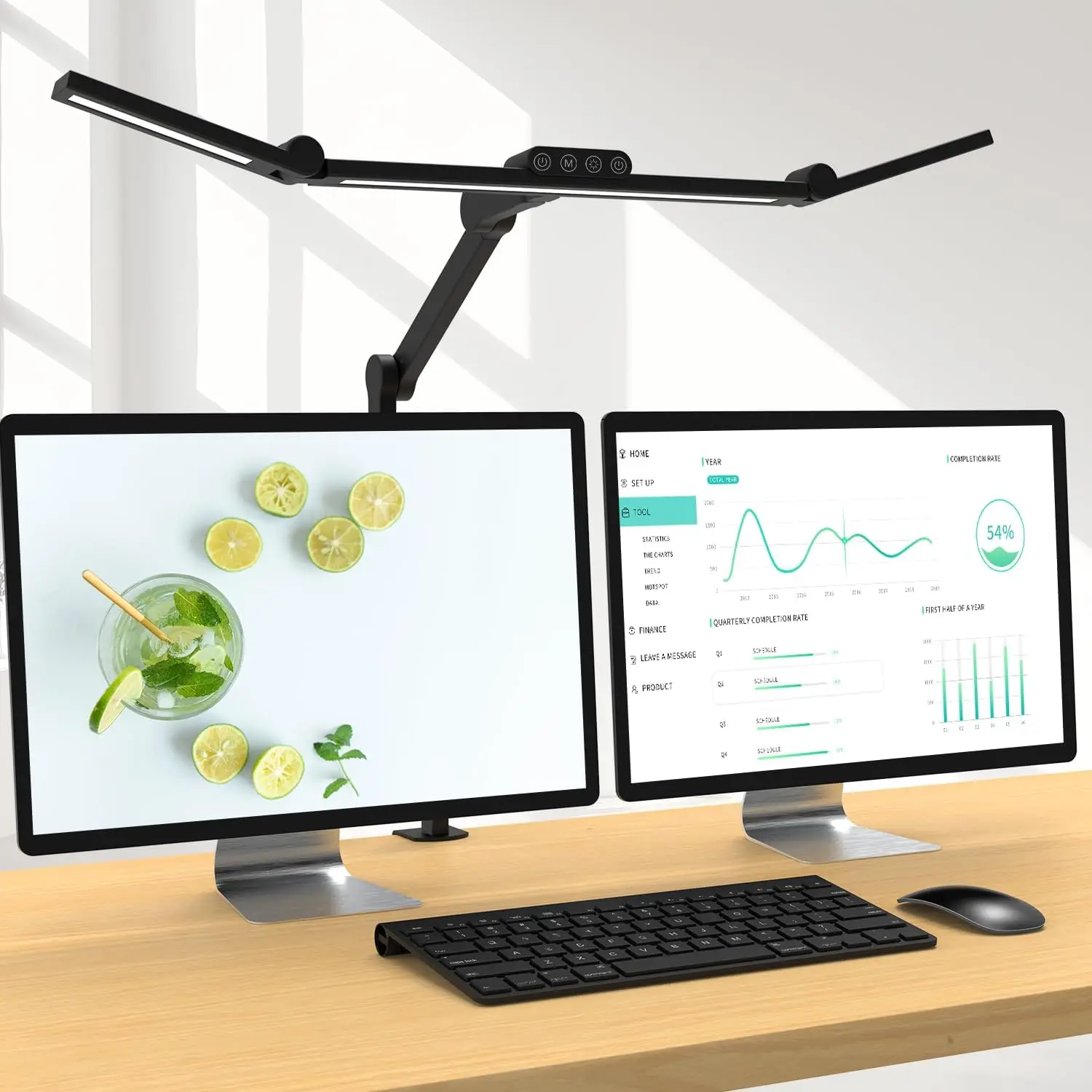 24W Superhelle LED-Schreibtischlampe mit Klemme, 5 Farbtemperaturen & 5 Helligkeitsstufen Flexible Tischlampe für Zuhause und Büro