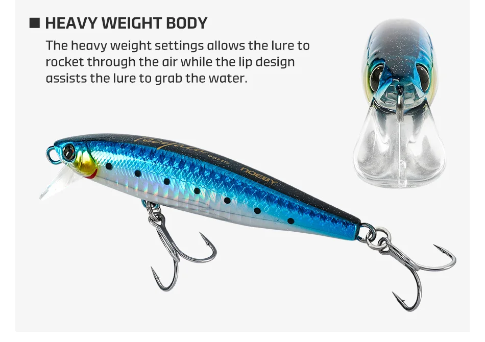 NOEBY Boyata Heavy Sinking Minnow 95HS 95mm 42g Weitwurf-Salzwasser-Jerkbait für Gelbschwanz-Thunfisch und Großwildfischerei – Detail 7