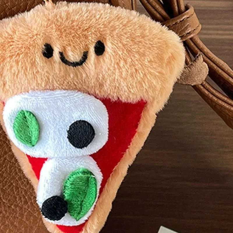 Cute Plush Mini Pizza Pendant Girl Backpack Pendant Birthday Gift Key Pendant