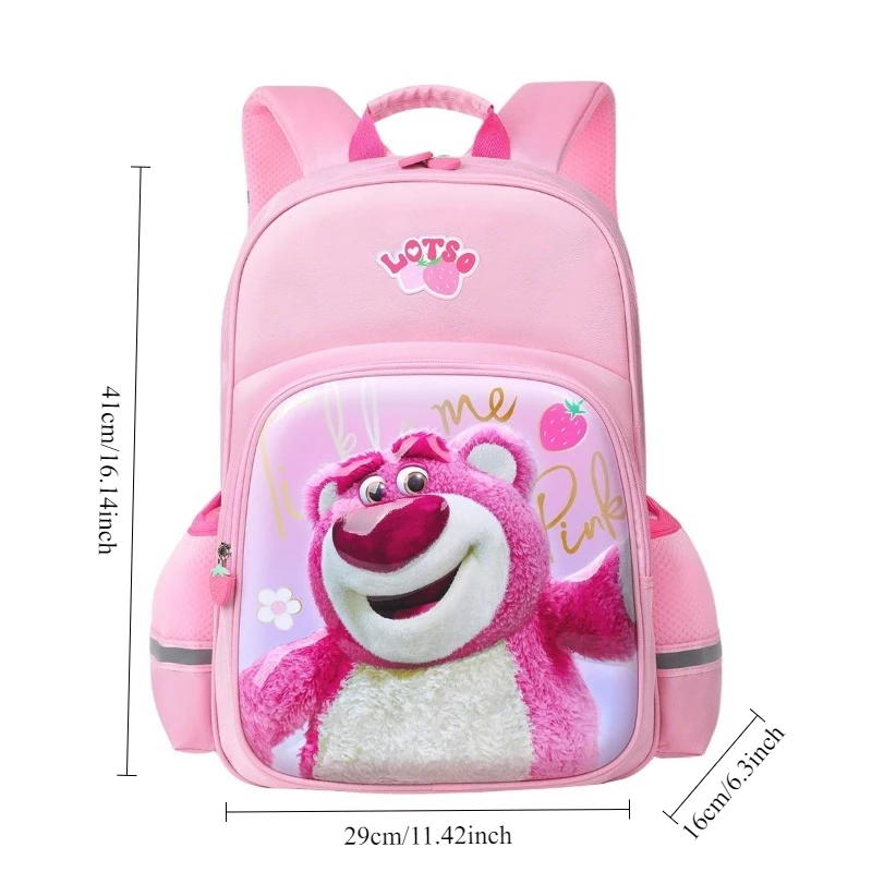 Disney Lotso Backpack and Children Single Shoulder Bag for Kids Girls School Waterproof Lightweight Durable Ergonomic Support