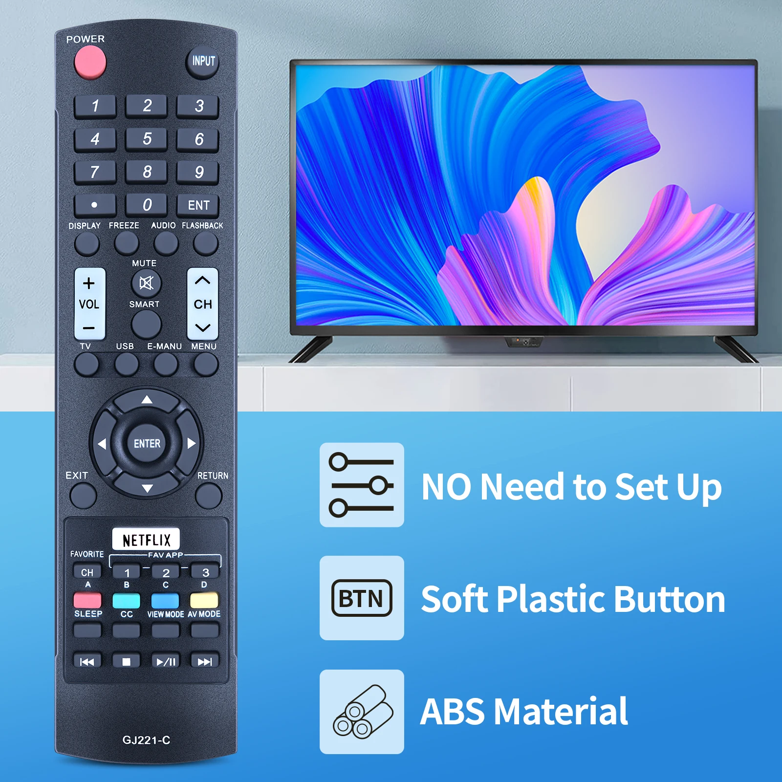 Mando a distancia de TV GJ221-C, compatible con Sharp LED HDTV LC43LE653U LC-43LE653U LC48LE653U LC-48LE653U LC32LE653U LC-32LE653U LC40L, novedad