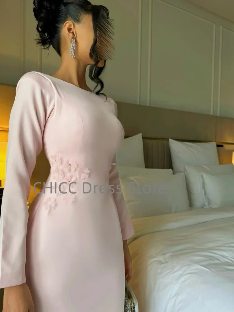 Elegante Avondjurken O-hals Lange Mouw Zeemeermin Galajurk Dames Bruiloftsgast Feestjurken Aangepast فسات Cosa •Мة