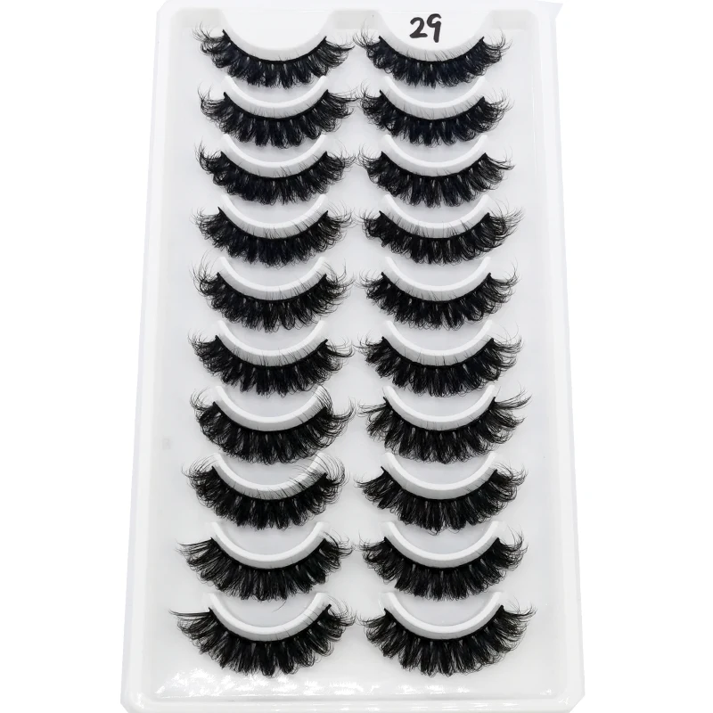 HBZGTLAD Russian Strip Lashes 10 Pairs 3D Mink Lashes Natural Eyelashes Dramatic False Eyelashes Wholesale Eyelash Extension