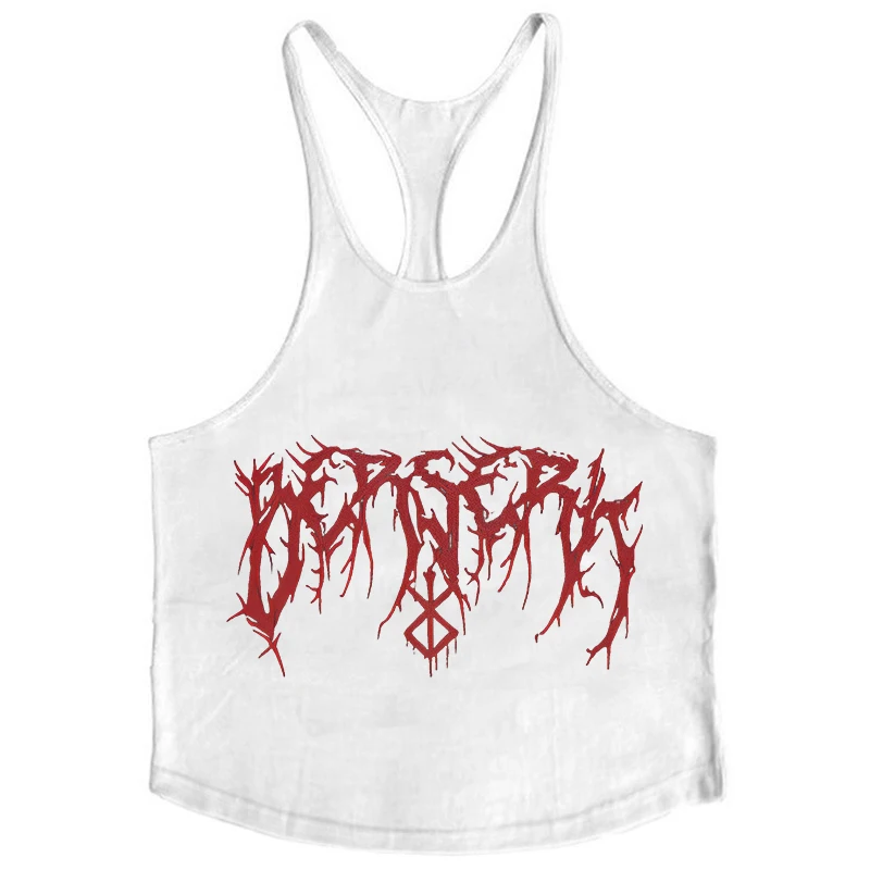 Berserk Grafik-Tanktop aus Baumwolle für Herren, Sommer, ärmellos, Y-Back-Weste, für Fitness, Muskeltraining, sportliches Workout, Unterhemd, Activewear – Detail 27