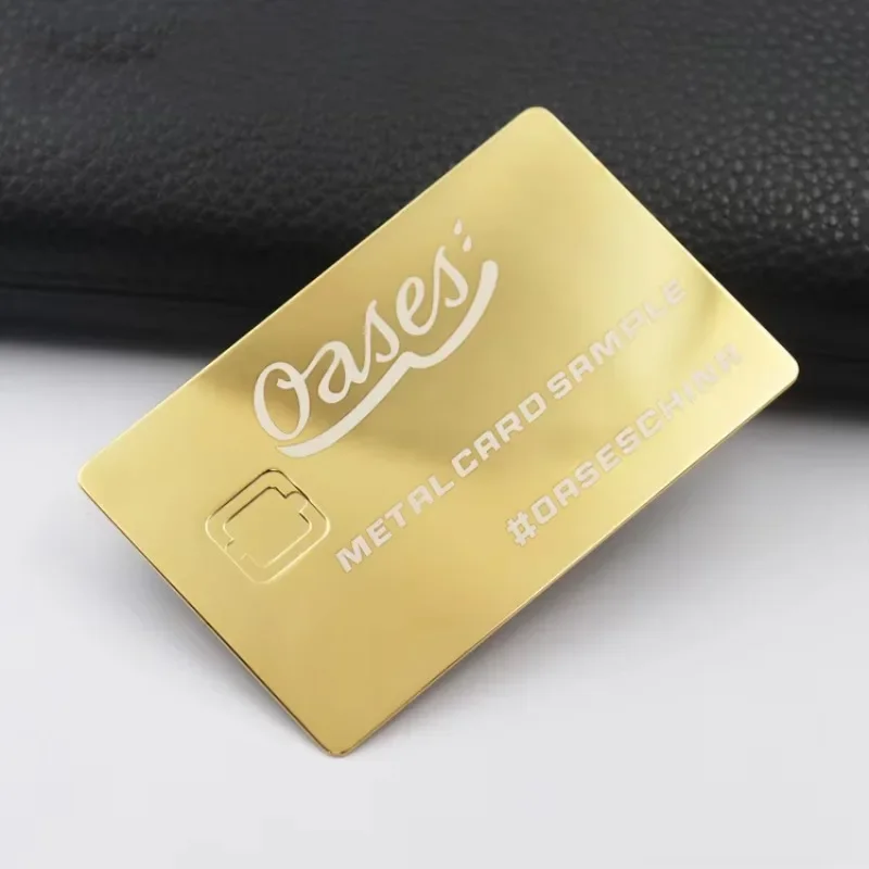 

Custom Fast Shipping Laser Engraveable Metal Blank Gold 24k Metal Credit Card Debit Metal Cards Size Business Card