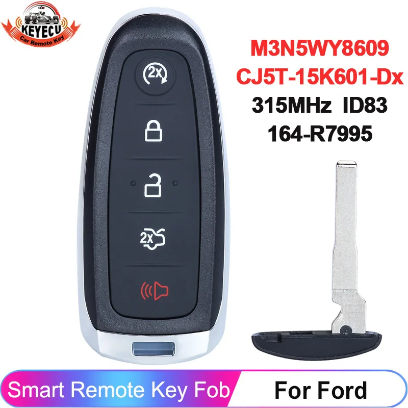 KEYECU 164-R7995 For Ford Escape Focus C-Max Maverick 2013 2014 2015 2016 2017 2018 Remote Key 315MHz M3N5WY8609 CJ5T-15K601-Dx