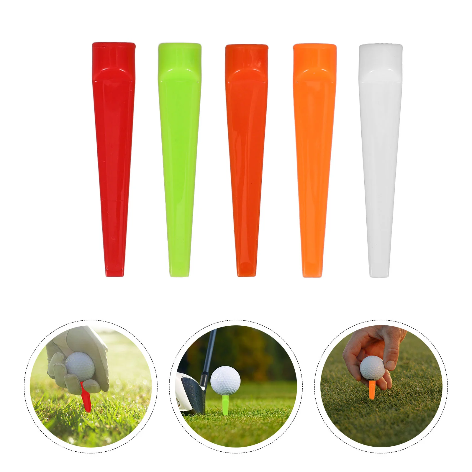 50pcs Tees Plastic Ball Nails Flat Tees Training Equipment Supplies Accessories(Random Color) plastic tees