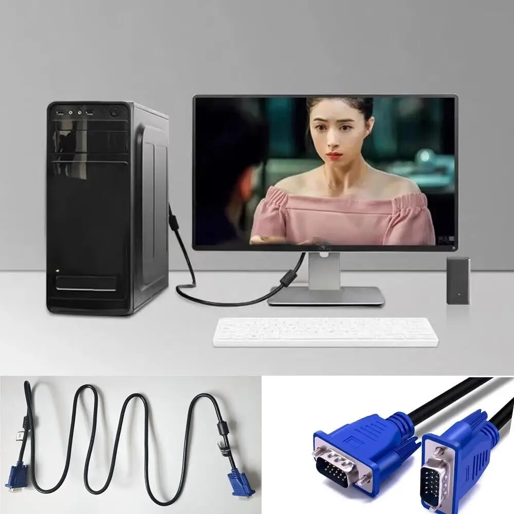 Сверхмощный VGA-кабель «штырь-штырь» SVGA кабель для монитора компьютер 1080p