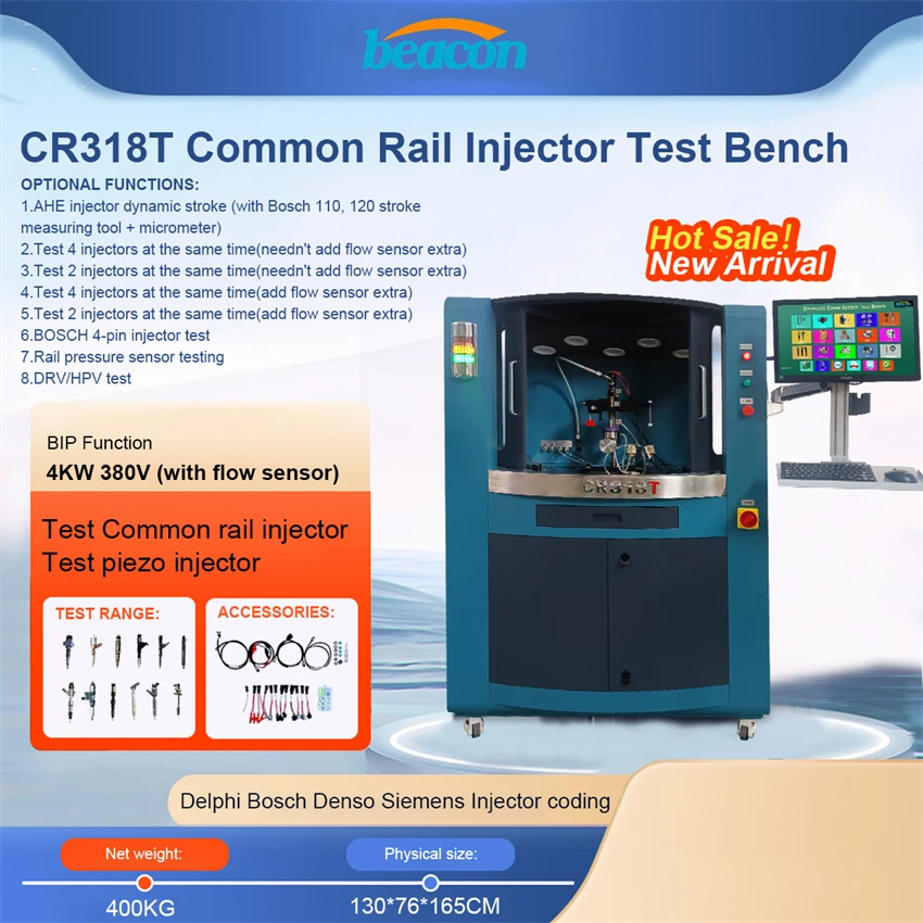 CR318-PRO High Precision Injector Test Bench Common Rail Injector Tester Machine with Coding Function