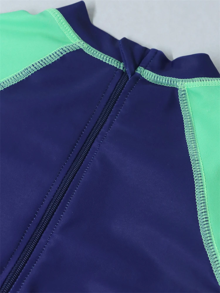 One Piece Boy Kids Swimsuit 2025 New Cartoon Shark Long Sleeve Children Swimwear Summer Zipper Beachwear Bathing Suit Swimming