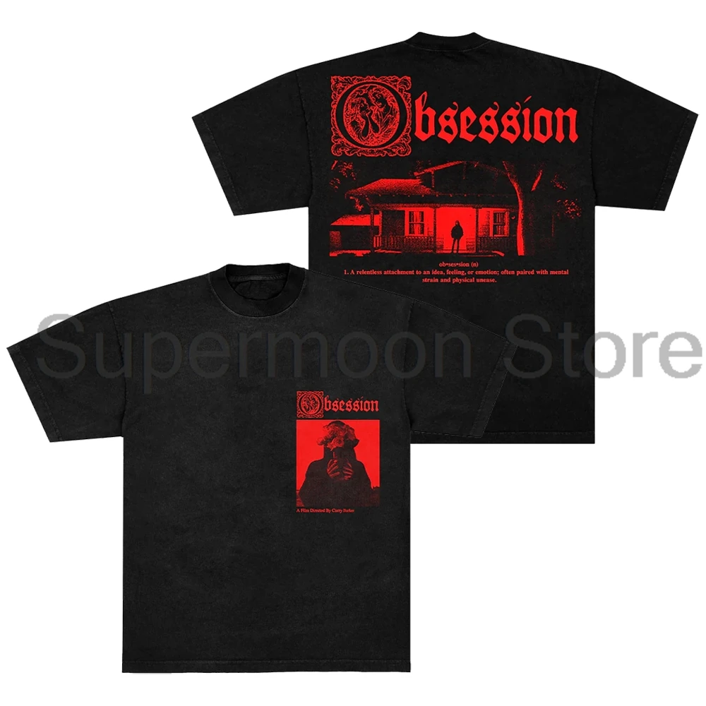 T-shirt Unisexe 2026 Movie Obsession I Love You Col Rond Manches Courtes Coton Épais Noir Streetwear