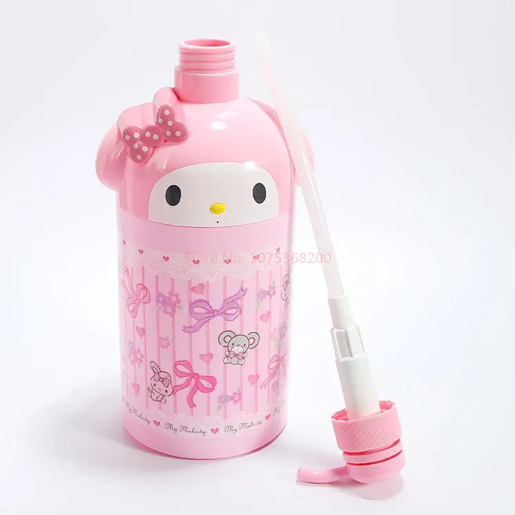 Dispensador de botellas de jabón Anime Melody Sanrio, botella de distribución de líquidos de alta capacidad Kawaii Hello Kitty, suministros de baño 1000