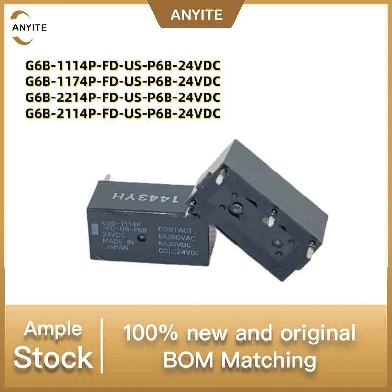 

New 5Pcs/LOT G6B-1114P-FD-US-P6B-24V G6B-1174P-FD-US-P6B-24V G6B-2214P-FD-US-P6B-24VDC G6B-2114P-FD-US-P6B-24VDC G6B-1114P 4pin