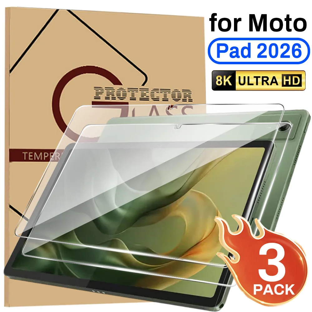 1/2 Stück Tablet-Displayschutzfolie für Moto Pad 2026, 9H, klare Displayschutzfolie aus gehärtetem Glas für Moto Pad 2026