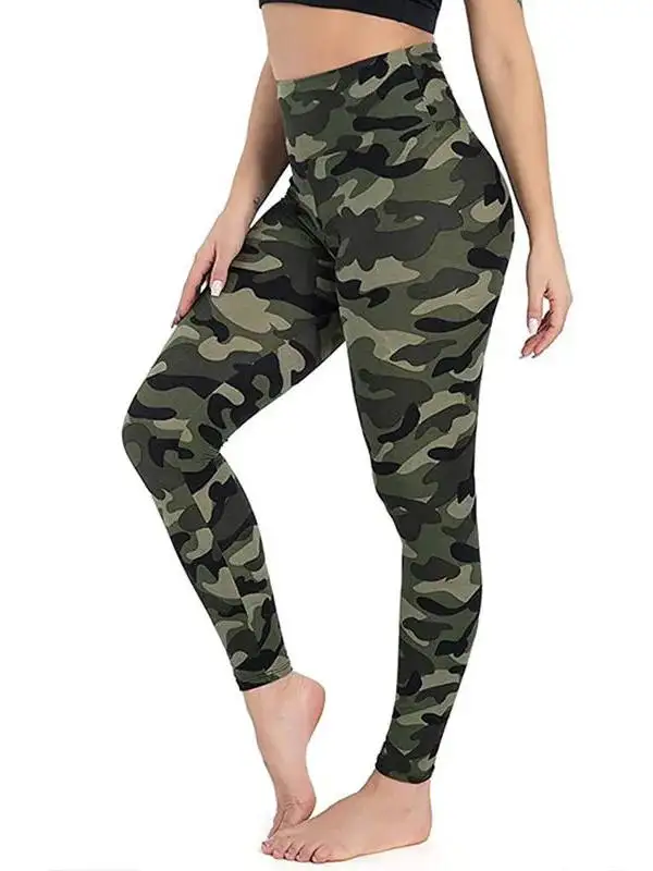 Spodnie damskie z wysokim stanem, dopasowane, wielokolorowe, z nadrukiem, w stylu ulicznym, codzienne, długie spodnie z włókna poliestrowego.