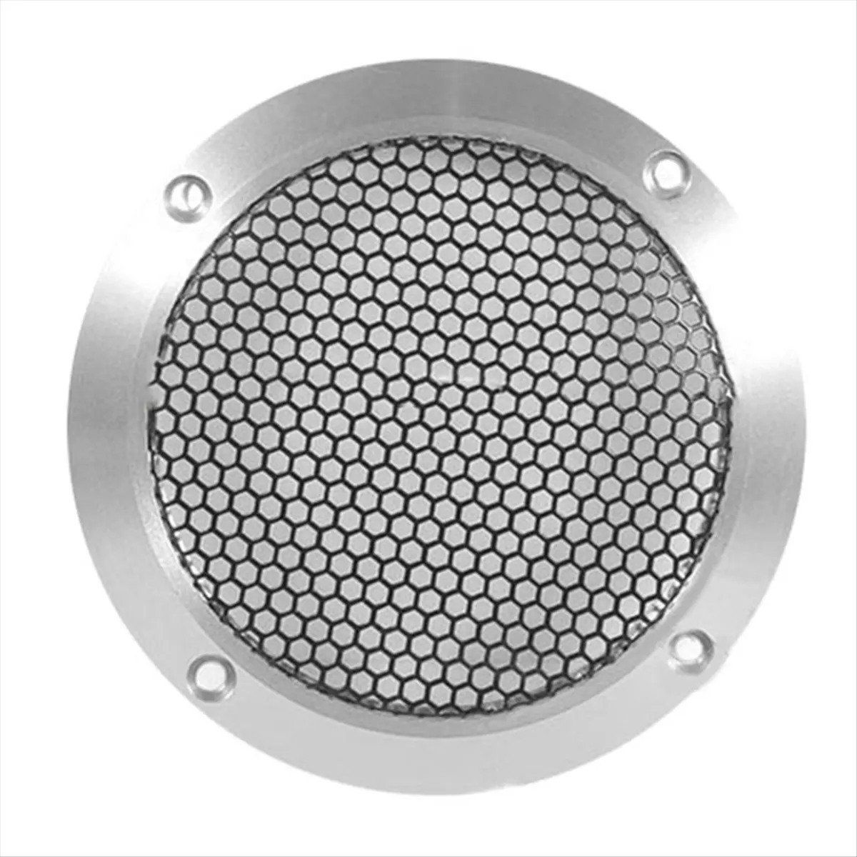 A40I Aluminum Car Tweeter Speaker Grill Cover, 4 Inch, Full Metal Mesh Grille for Audio Enhancement Silver