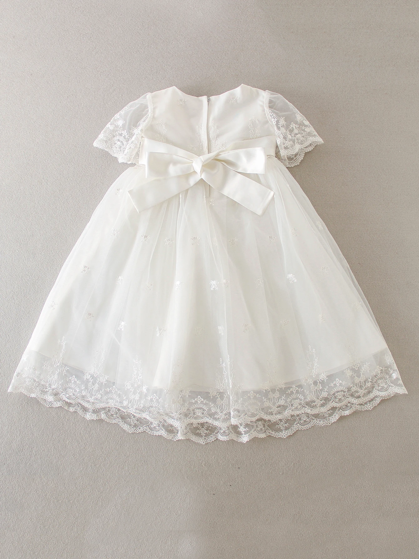 Baby Girl's New Design Of White Lace Short Sleeved Dress High-Quality Ball Dress Birthday Party Dress With Hat