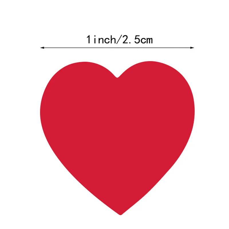 500pcs Paper Self Adhesive Blank Heart Stickers Colorful Price Tags Labels For Diy Necklace Bracelet Packaging Jewelry Making
