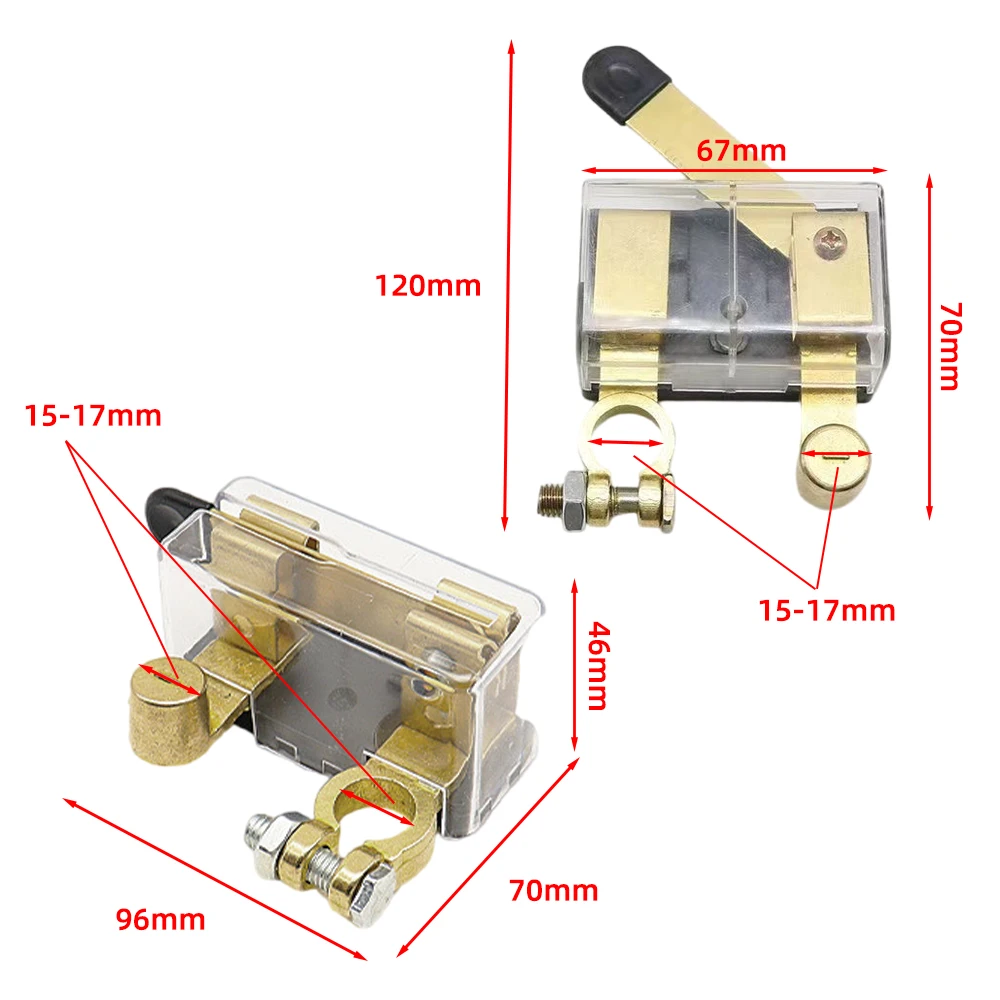 Top Post Knives Blade Master Battery Disconnect Switch Cut Off 12V 24V For Auto Car Battery Cut Off  Thickened crystal shell