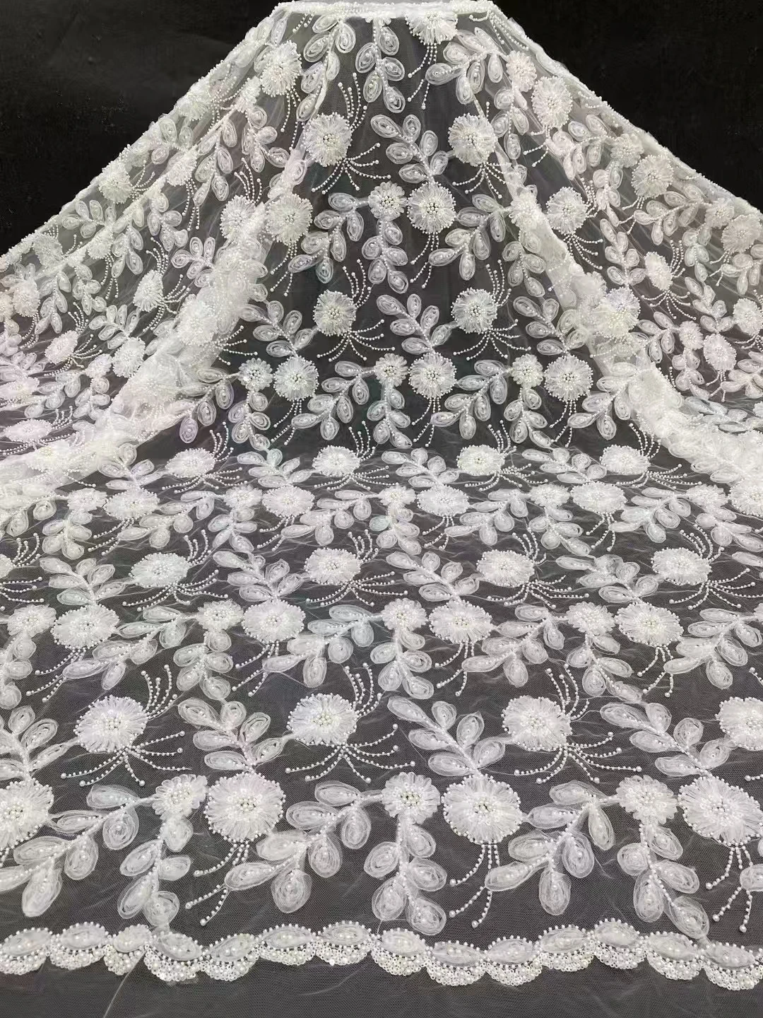 

New lace mesh embroidery beads sequins bead tube embroidery, high-end wedding dress customized wedding dress dress dresses