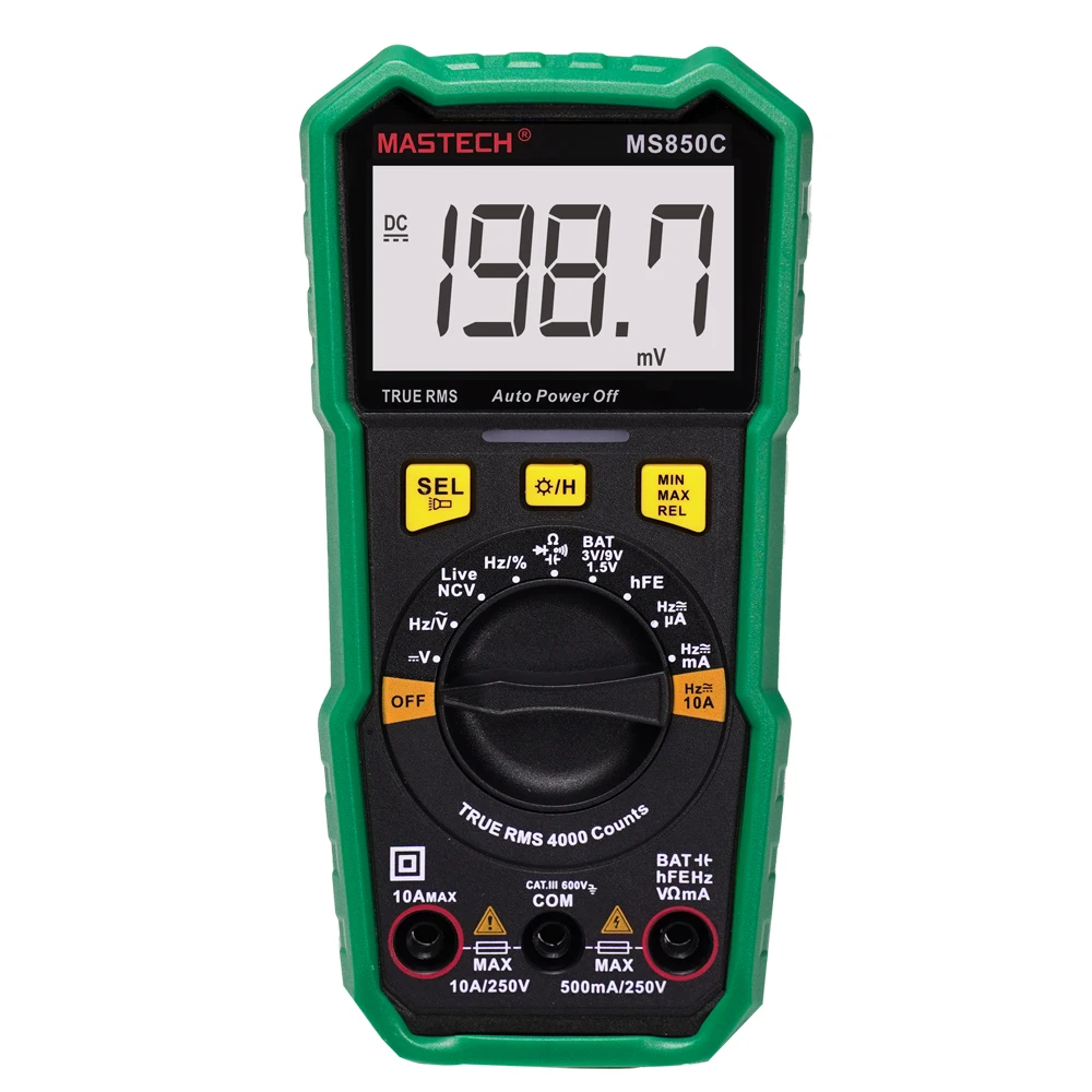 Mastech Multimeter MS850C Multimetro Tester Digital Multimeter 2000 Counts Auto Ranging AC/DC Voltage Temperature Measuring