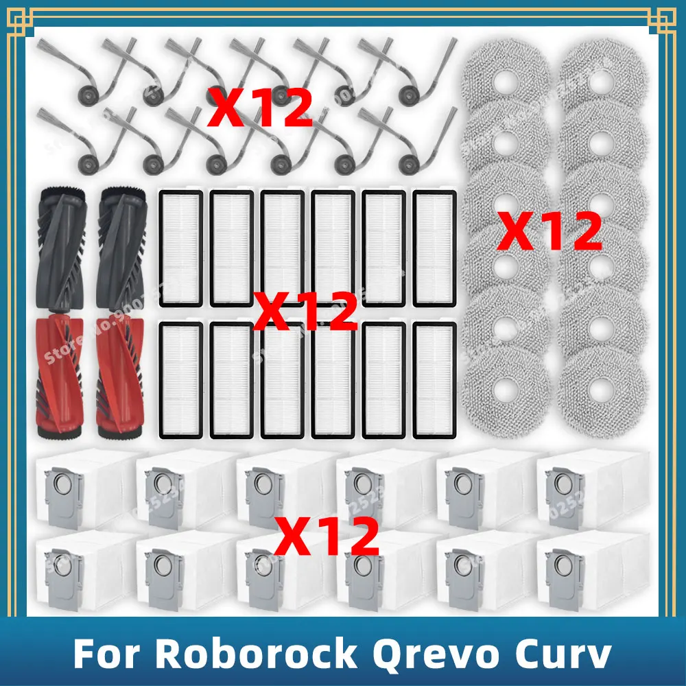 Compatibel voor ( Roborock Qrevo Curv ) Vervangende Onderdelen Accessoires Hepa Filter Dweil Stofzak Hoofdzijborstel