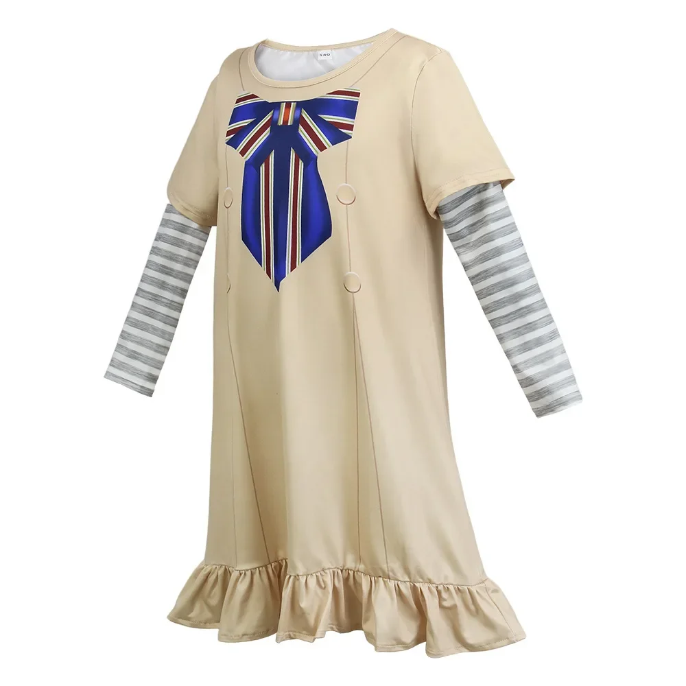 Costume Cosplay d'Halloween pour Femme, Robe Ai Butter Robots, Jupe, Haut, Chaussettes, Manteau de Film Horrible, Tenue