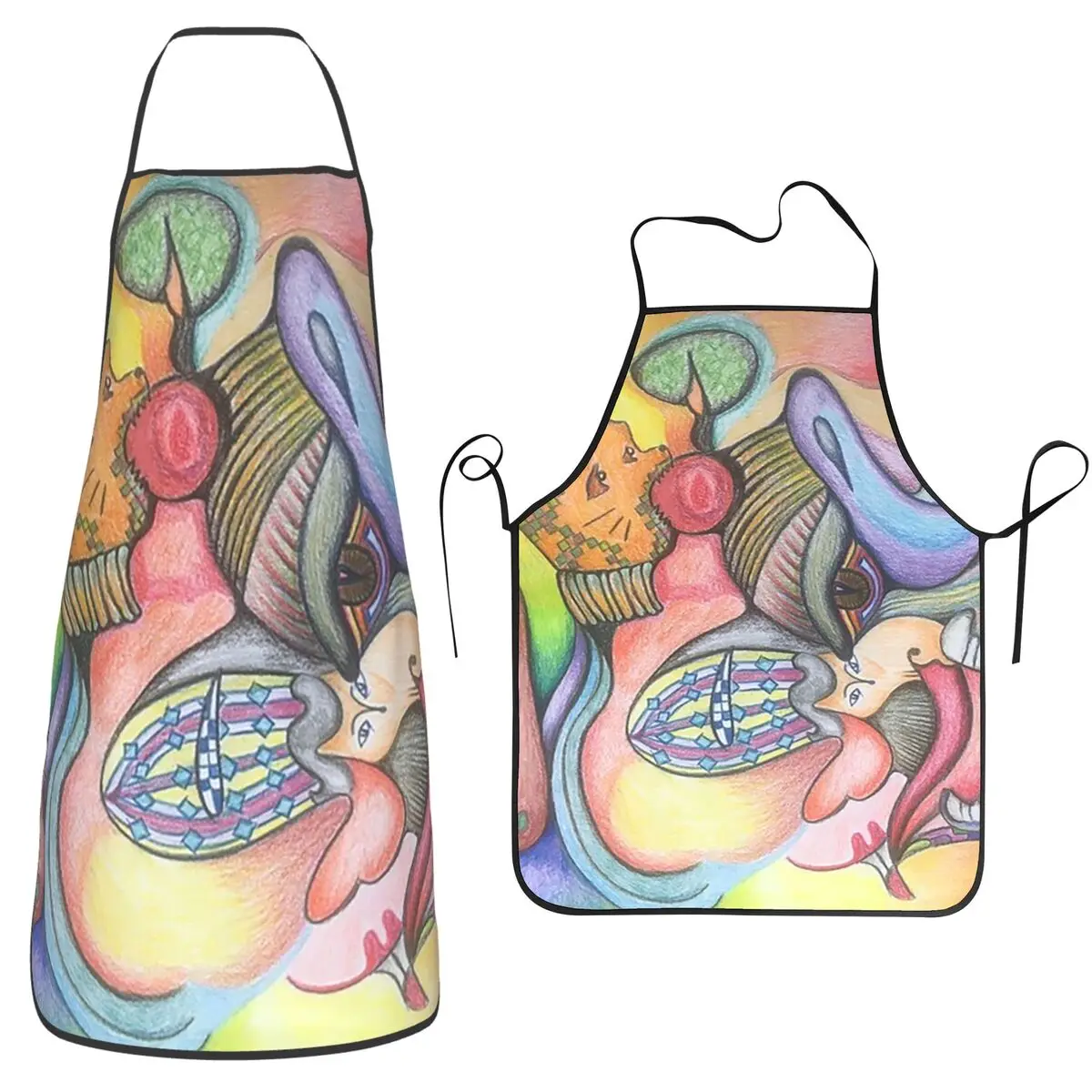 Delantal Totemic Dream Flow Psychedelic Visionary, delantal de cocina sin mangas, delantal de limpieza de cocina para mujeres y hombres