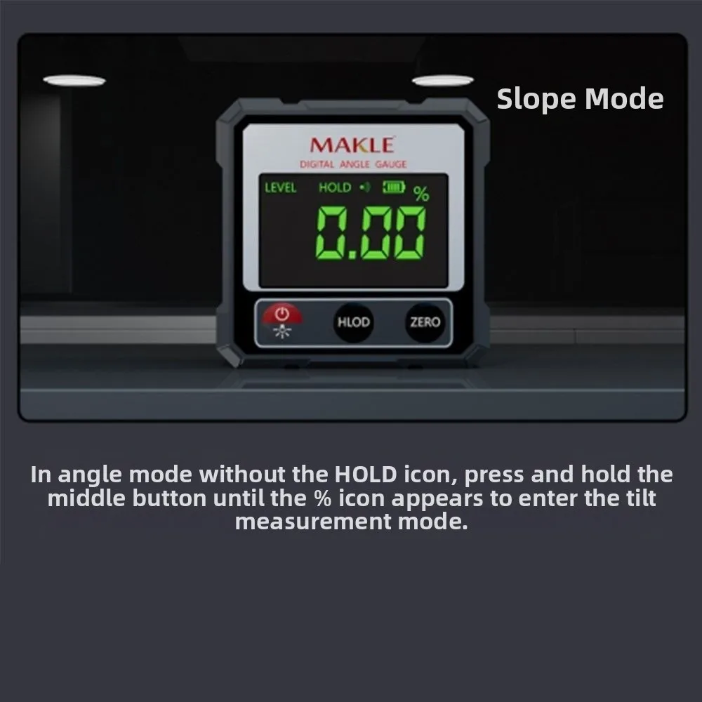 2-side Laser Digital Protractor Four Sided Magnetic Base Goniometer Inclinometer Automatic Calibration Accuracy Waterproof
