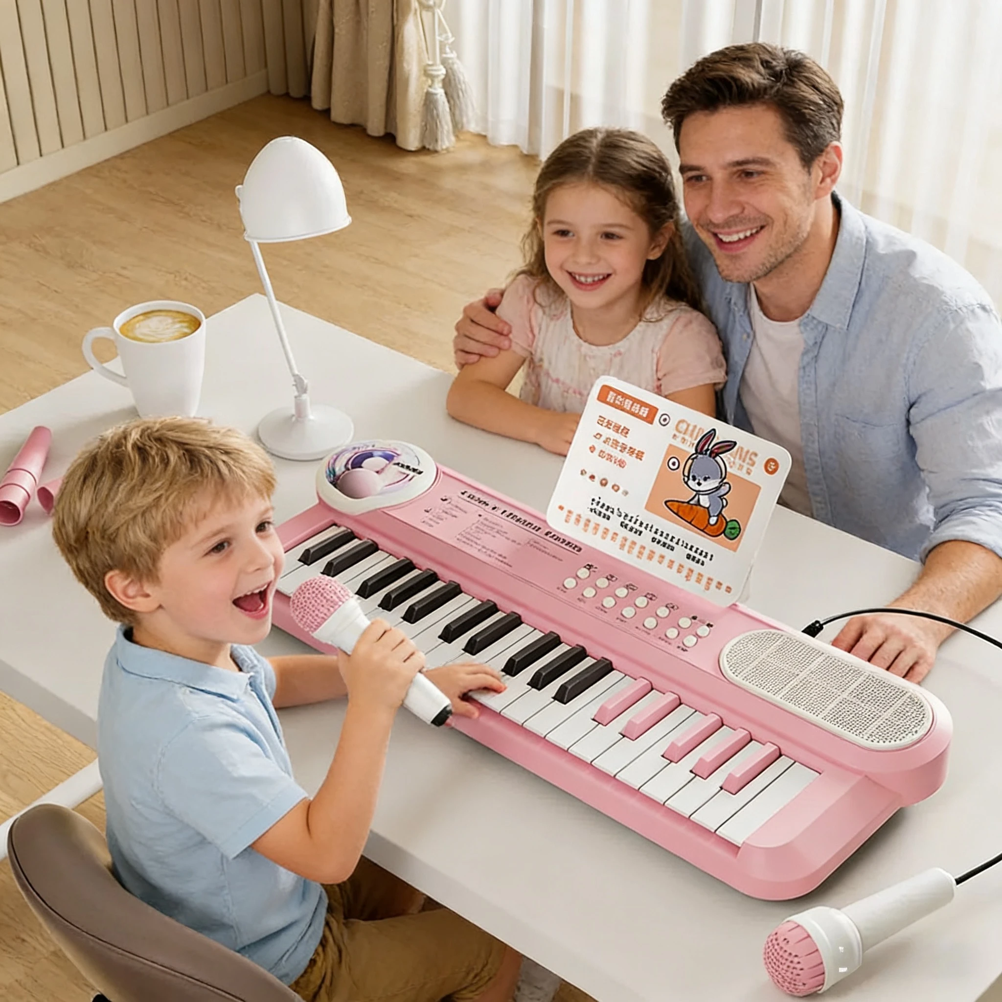 37 Key Children Electronic Keyboard with Microphone Baby Montessori Educational Toy Musical Instrument Kids Paly Music Piano Toy