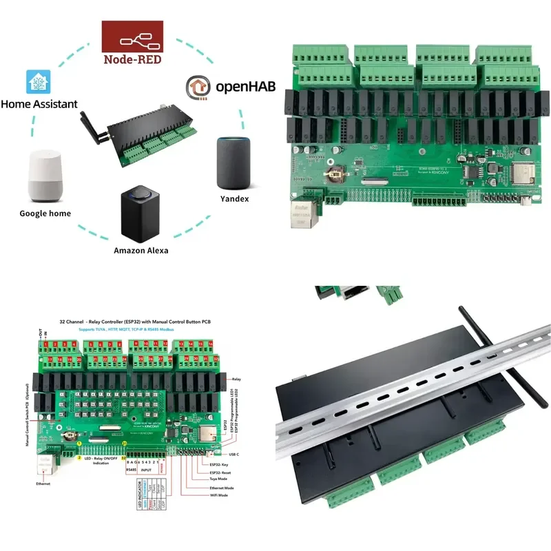

Kincony Official Store KC868-H32B Pro Ethernet Wifi ESP32 Relay Smart Controller DIY Google Alexa Homekit