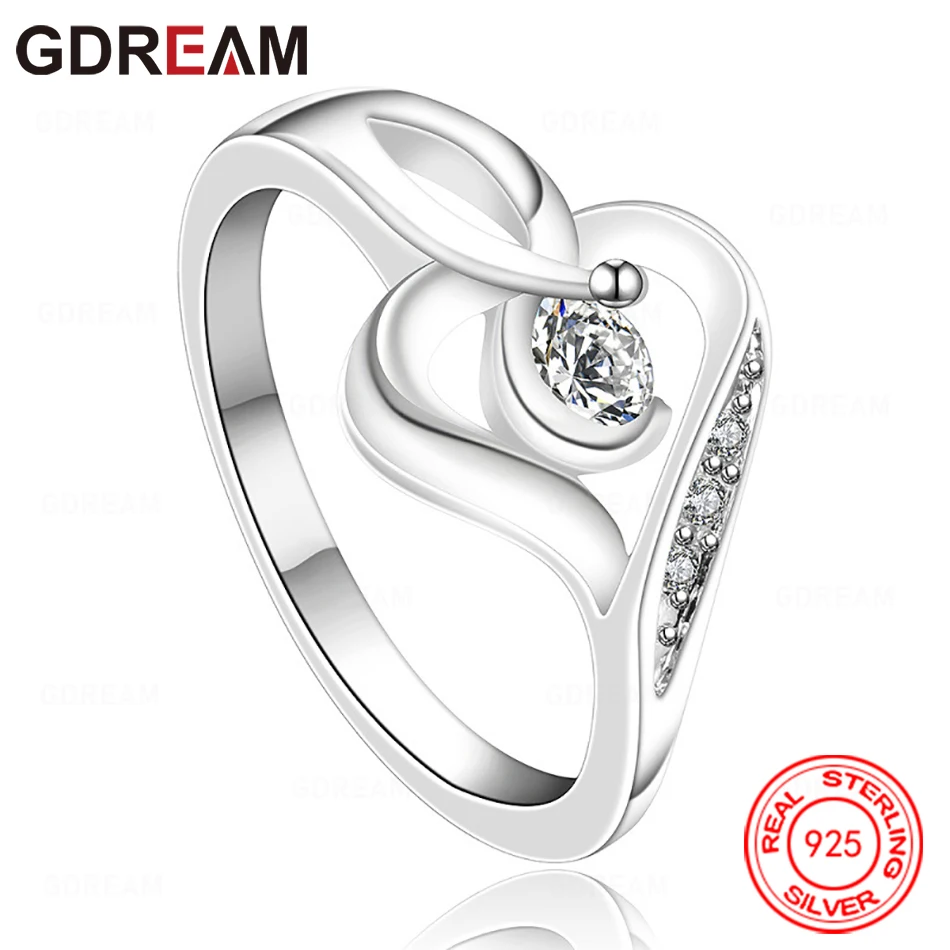 

GDREAM 925 Sterling Silver Diamond-Set Floral Ring For Women, Commuter Accessories, Christmas Gift Jewelry