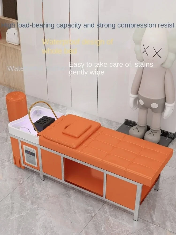 TQH理髪店シャンプーベッド高級厚手ステンレス製マッサージベッド美容室専用燻蒸ヘッドトリートメントベッド