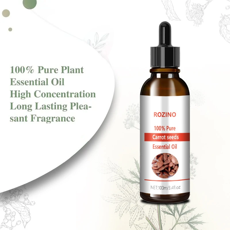 100% Pure Carrot Seeds Essential Oil–Natural Aromatherapy for Skin, Hair, Massage & Relaxation–Suitable for All Skin Types-100ml