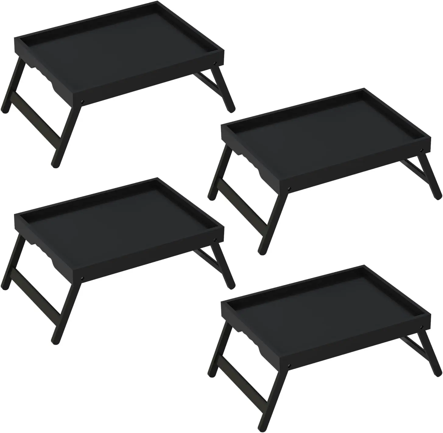 

Bed Tray Table With Folding Legs, Bamboo Breakfast In Bed For Kitchen Serving Tray, Sofa, Eating, Used As Laptop Desk Sna Tray