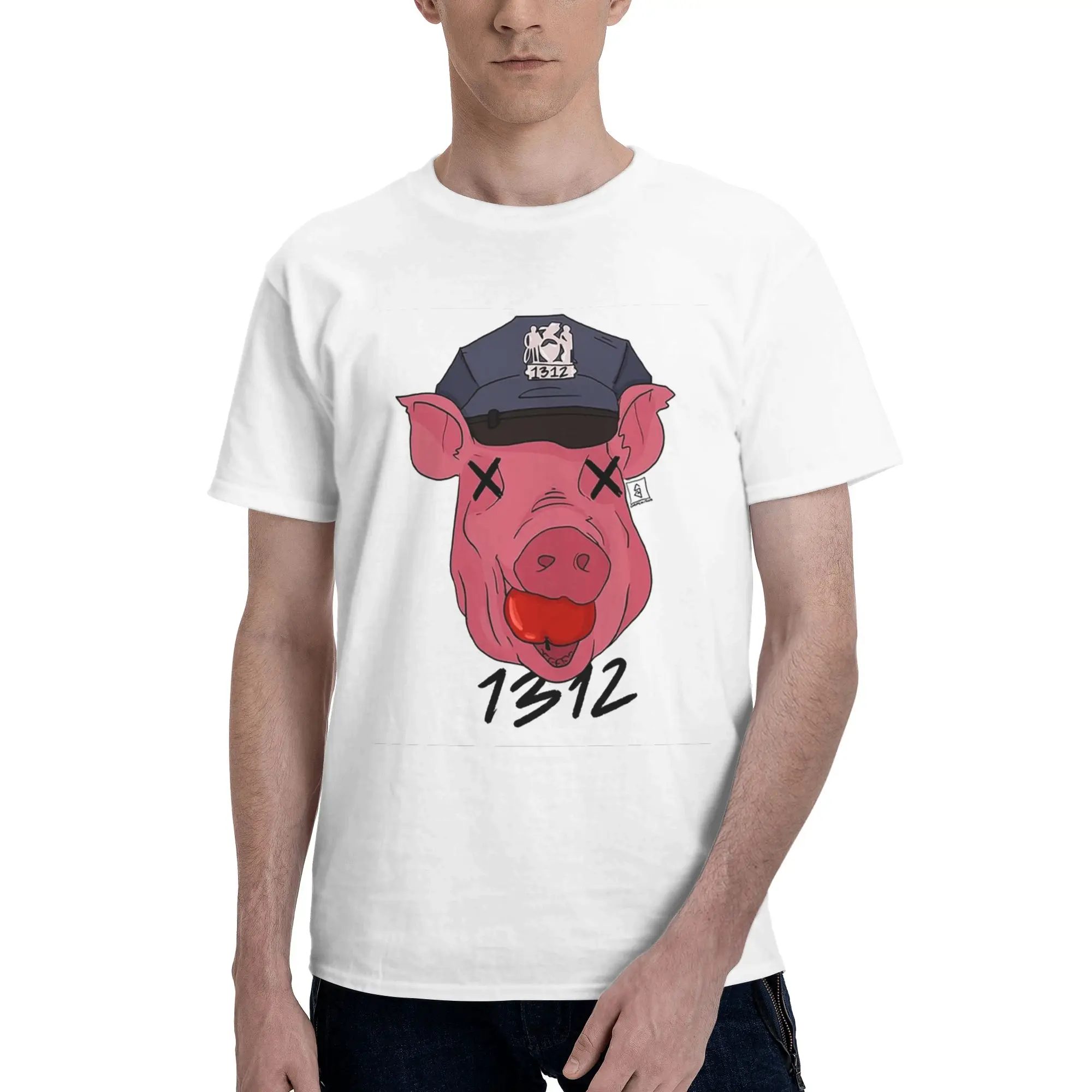 

1312 Футболка из 100% хлопка, мужские модные футболки, мужские футболки с круглым вырезом и коротким рукавом, S-6XL